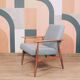 Vintage armchair light gray wool design by H.Lis