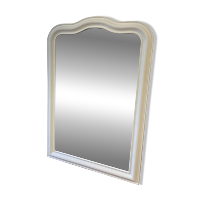 Miroir Louis Philippe patiné en blanc par artisan laqueur