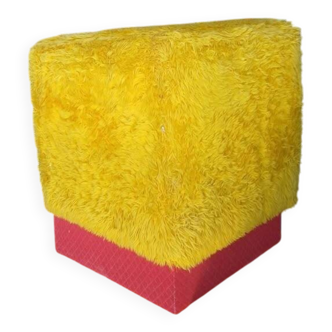 Tabouret pouf moumoute 60/70's