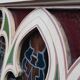 Large solid wood frame composed of 5 stained glass niches