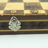 Vintage handcrafted folding chess game box