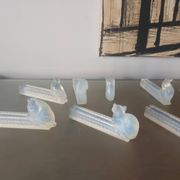 9 doors art deco knives in opalescent glass, bestiary.
