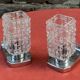 Pair of Vintage Mid-century Wall Sconces 1960s Chrome and Glass