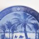 Assiette porcelaine bleu danemark scène désert