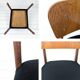Lot de 2 chaises vintage Mid-Century en bois design danois assise noire sty