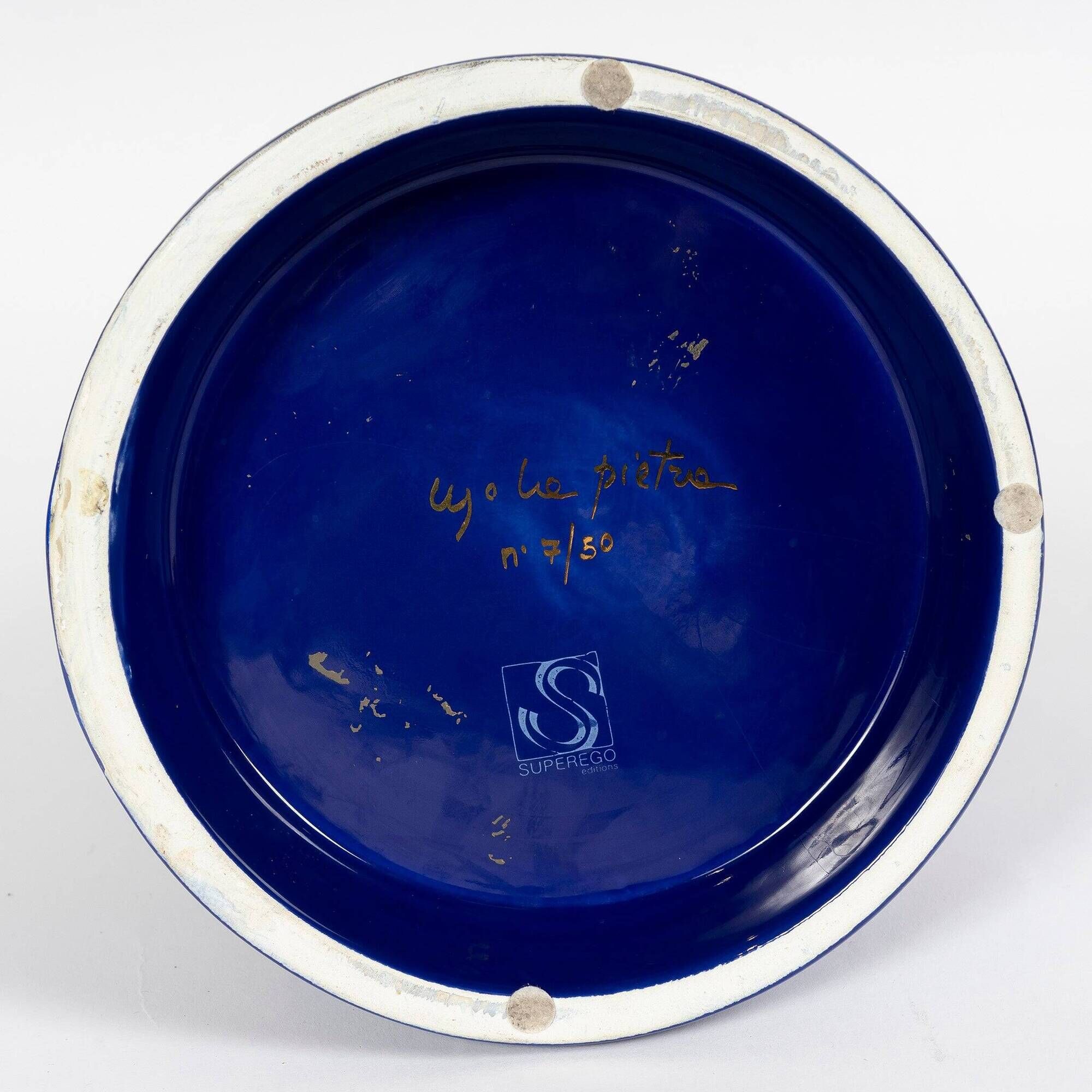 Ceramic vase by Ugo La Pietra for Superego Editions, 1990