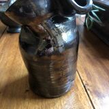 Biscornu ceramic vase signed