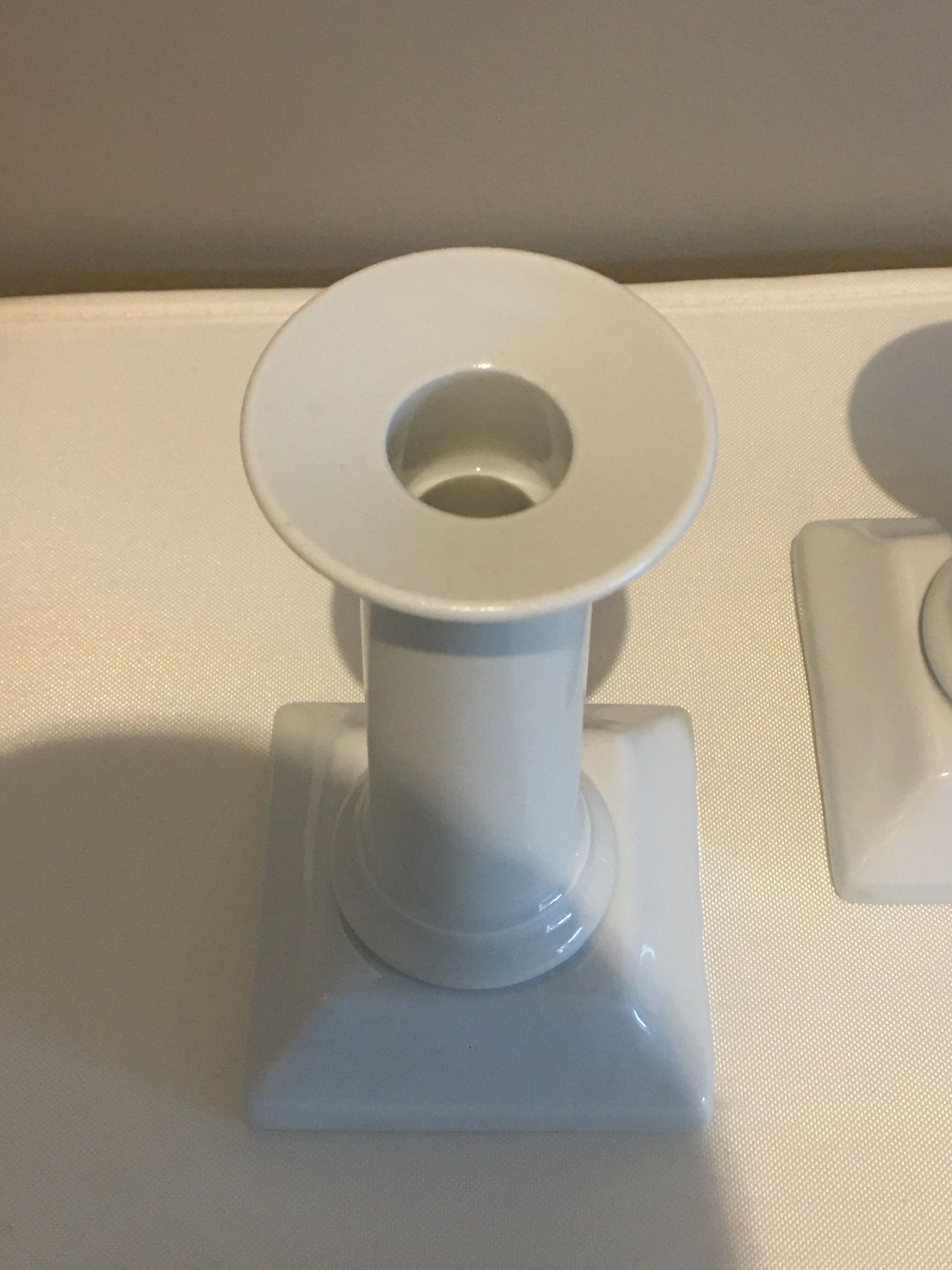 Pair of porcelain candlesticks