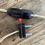 Bouillotte lamp in painted sheet metal decorated with flowers