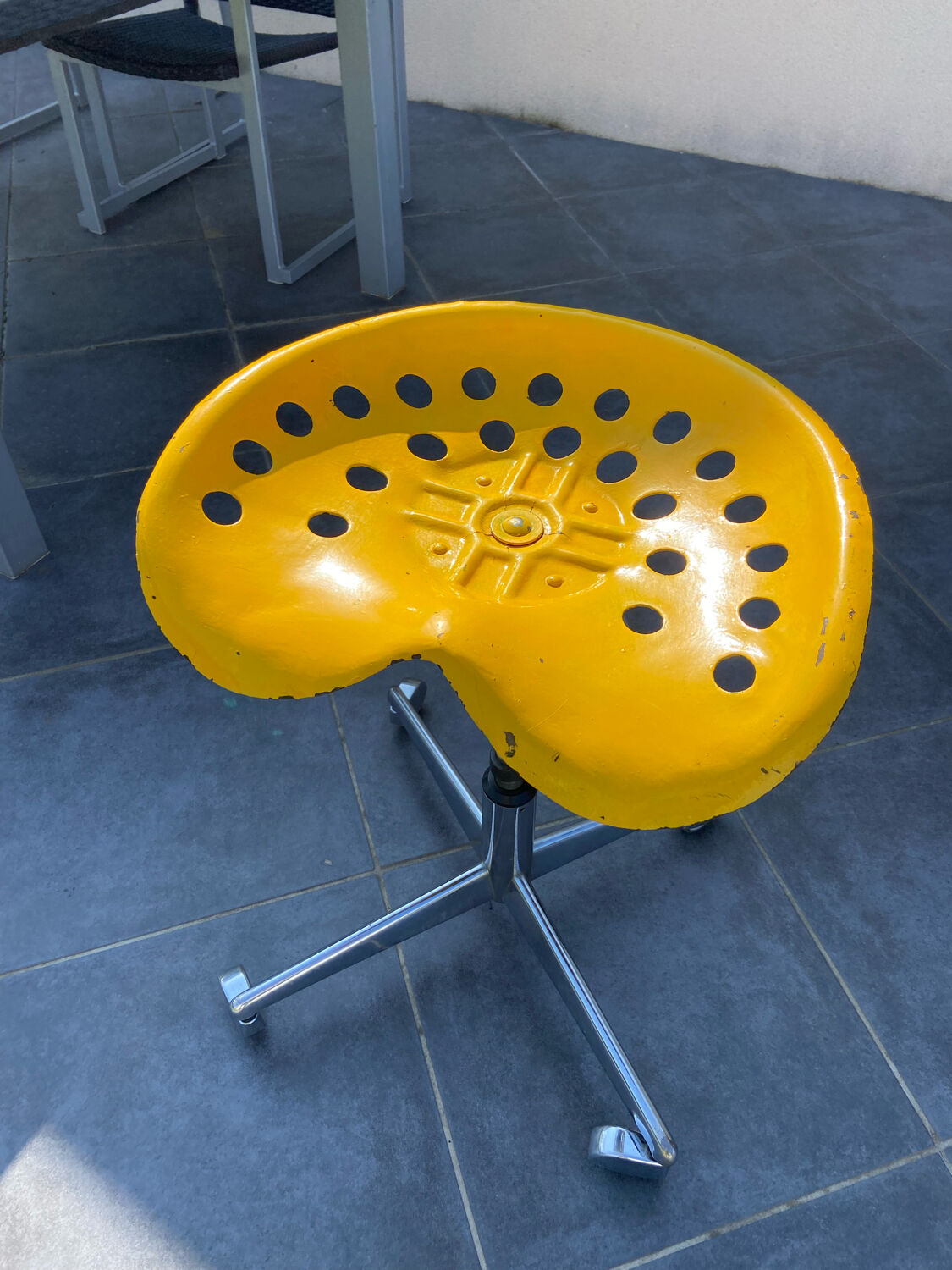 Antique industrial stool