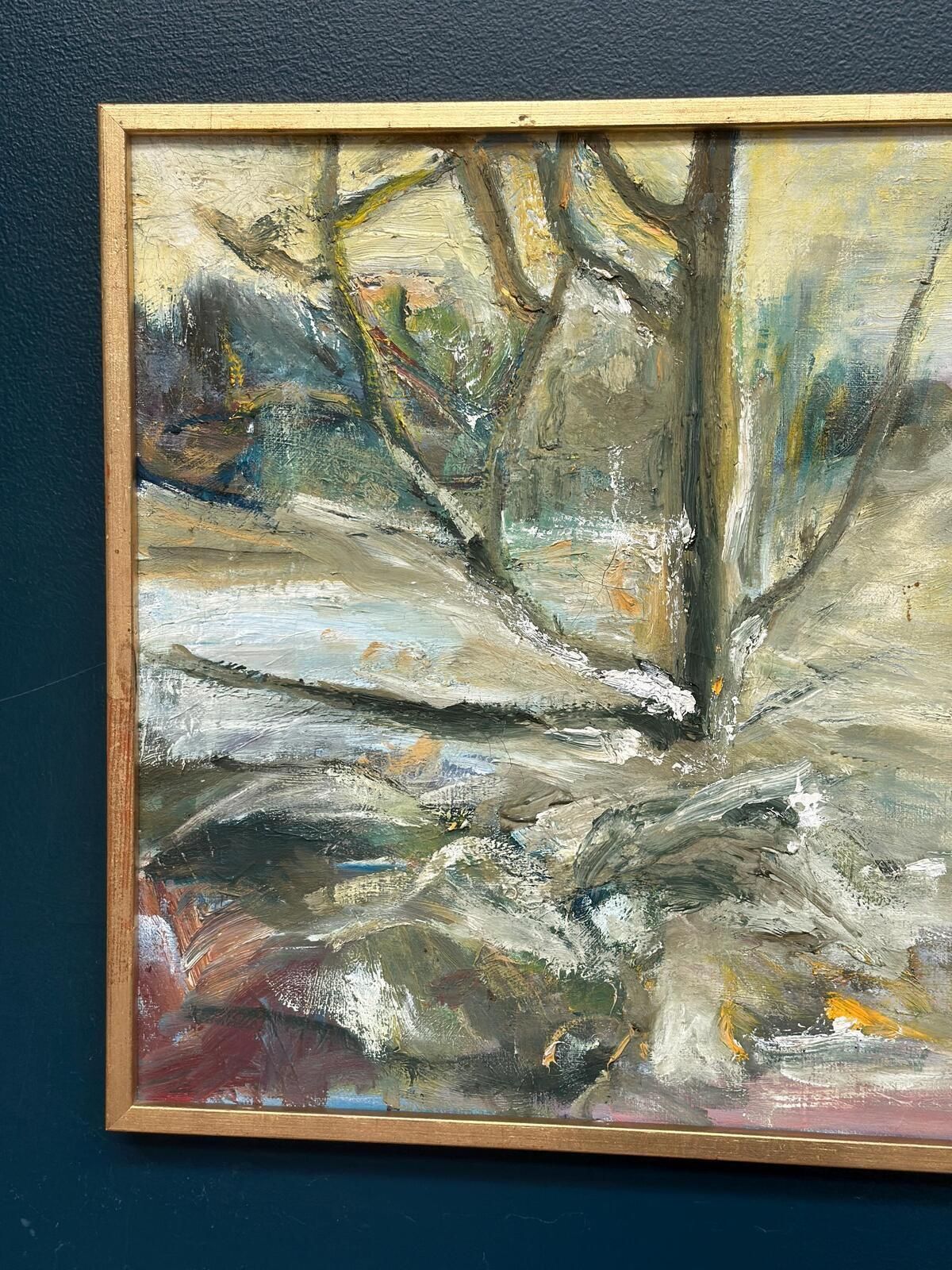 Original Oil on Canvas – “Path Between” – Signed – Vintage & Framed – 57 × 49 Cm (22.4" × 19.3")