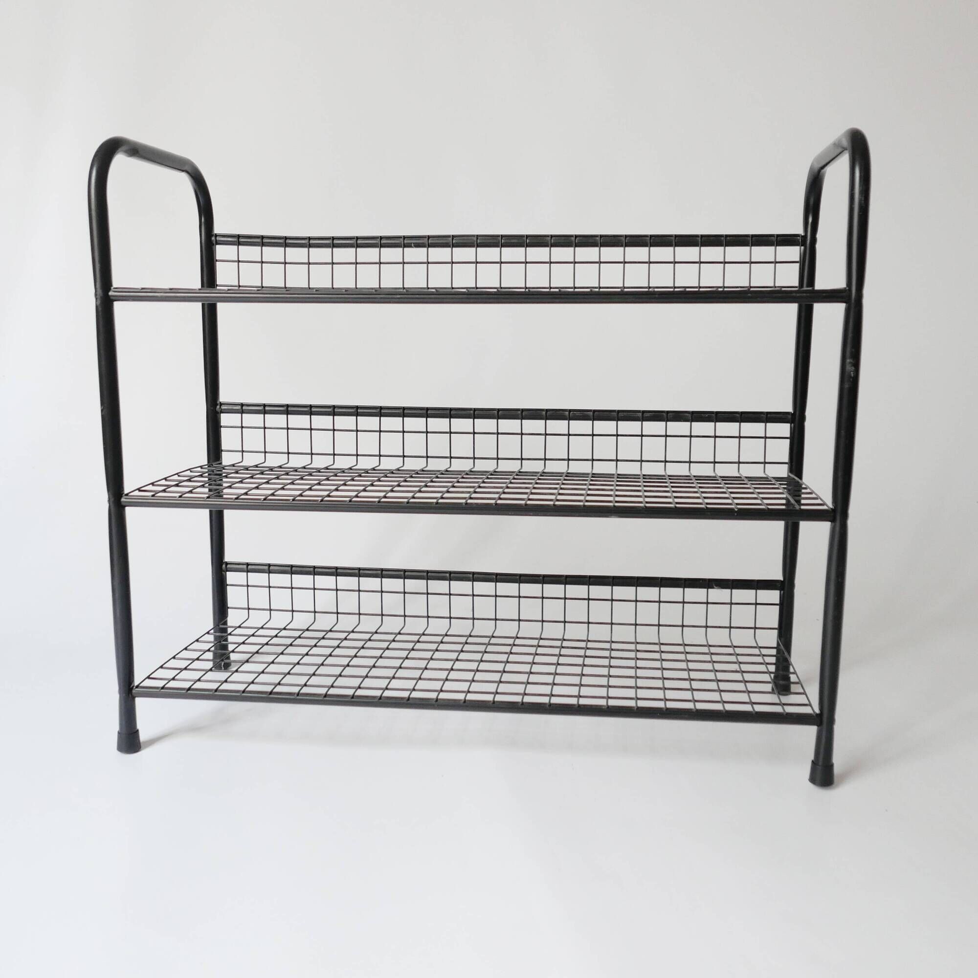 70s 80s vintage 1970s metal shoe rack designed by Niels Gammel