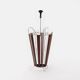 Vintage Teak and Curved Metal Umbrella Stand, 1950s