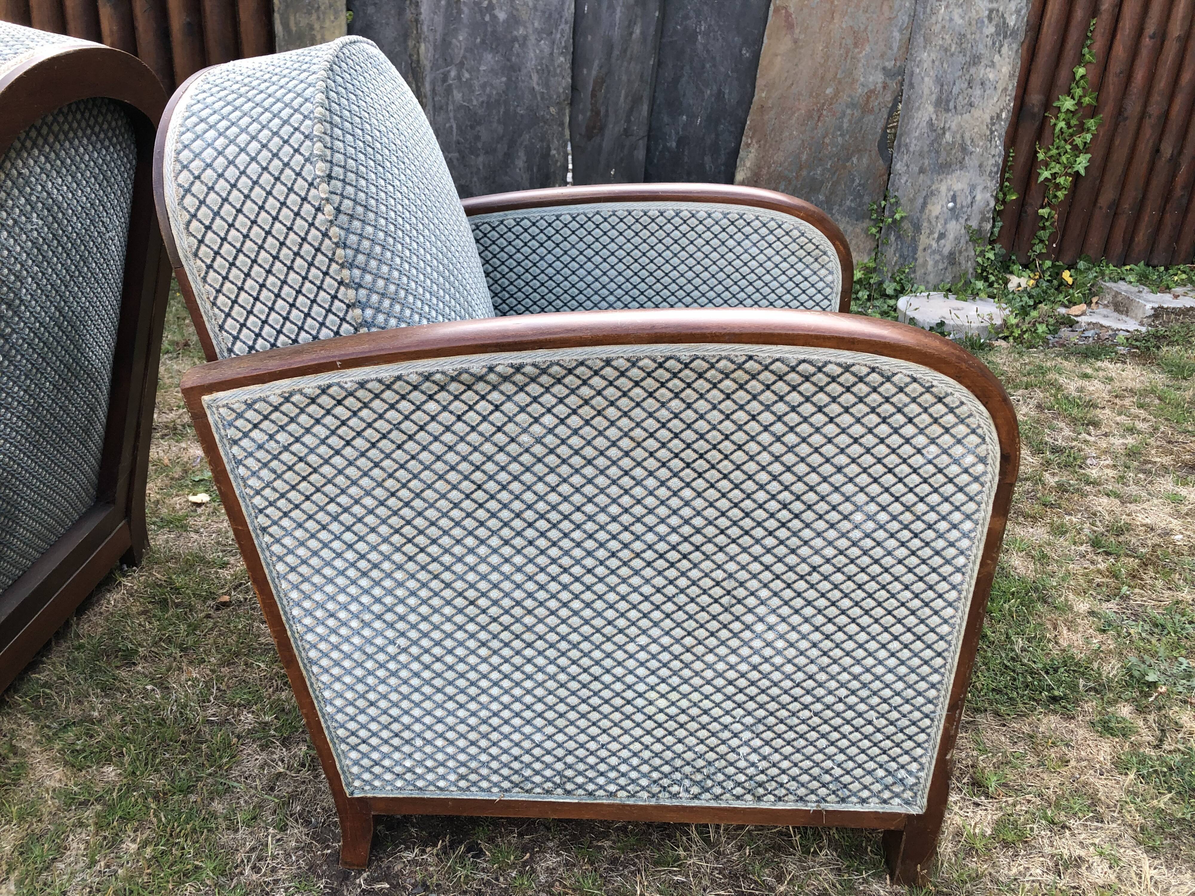 Duo de fauteuils club vintage