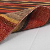 3x10 Red Brown Kilim Runner Rug 80x303Cm