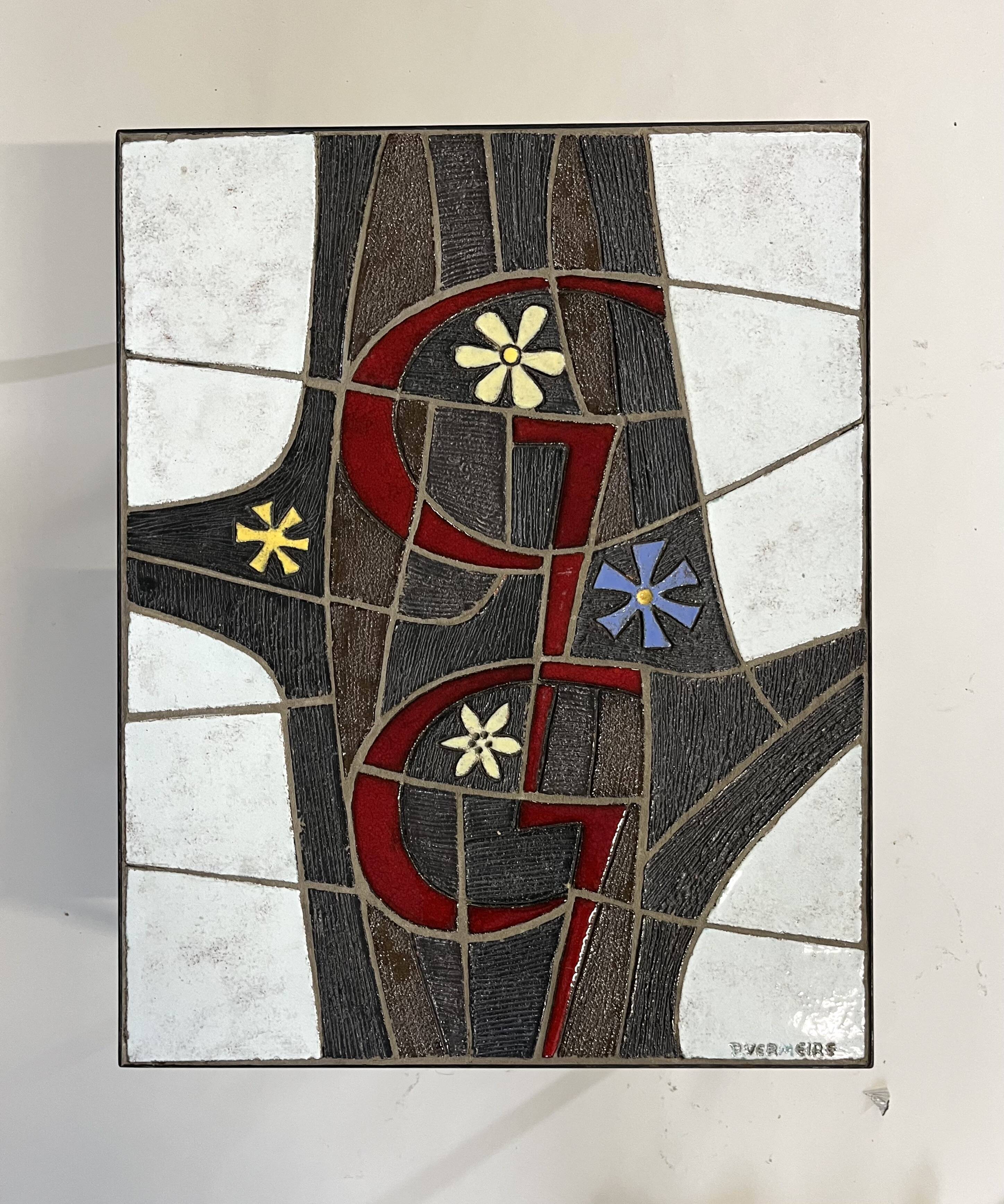 Table d'appoint en céramique par Paul Vermeire pour Perignem, années 1960.