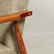 Scandinavian armchair and footrest granola beige concluded by H.Lis 300-190