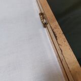 Vintage fireplace screen in smoked glass and gold-tone metal