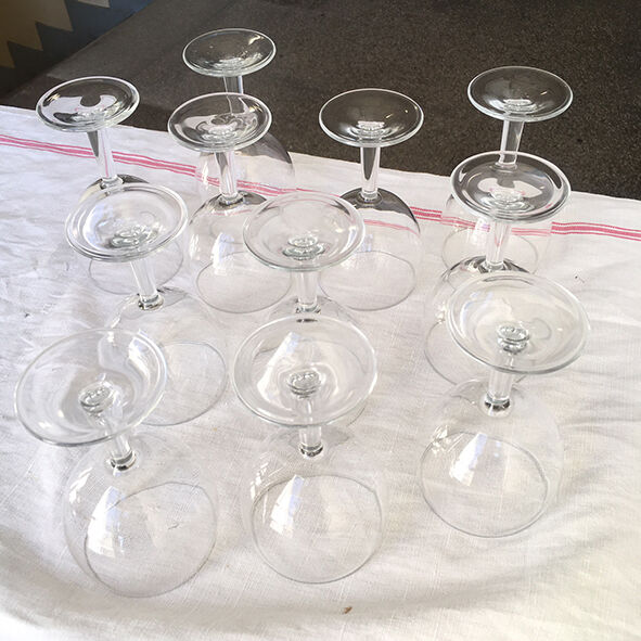 Set of 11 old balloon glasses