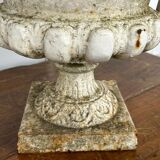 Pair of cast iron garden vases late nineteenth