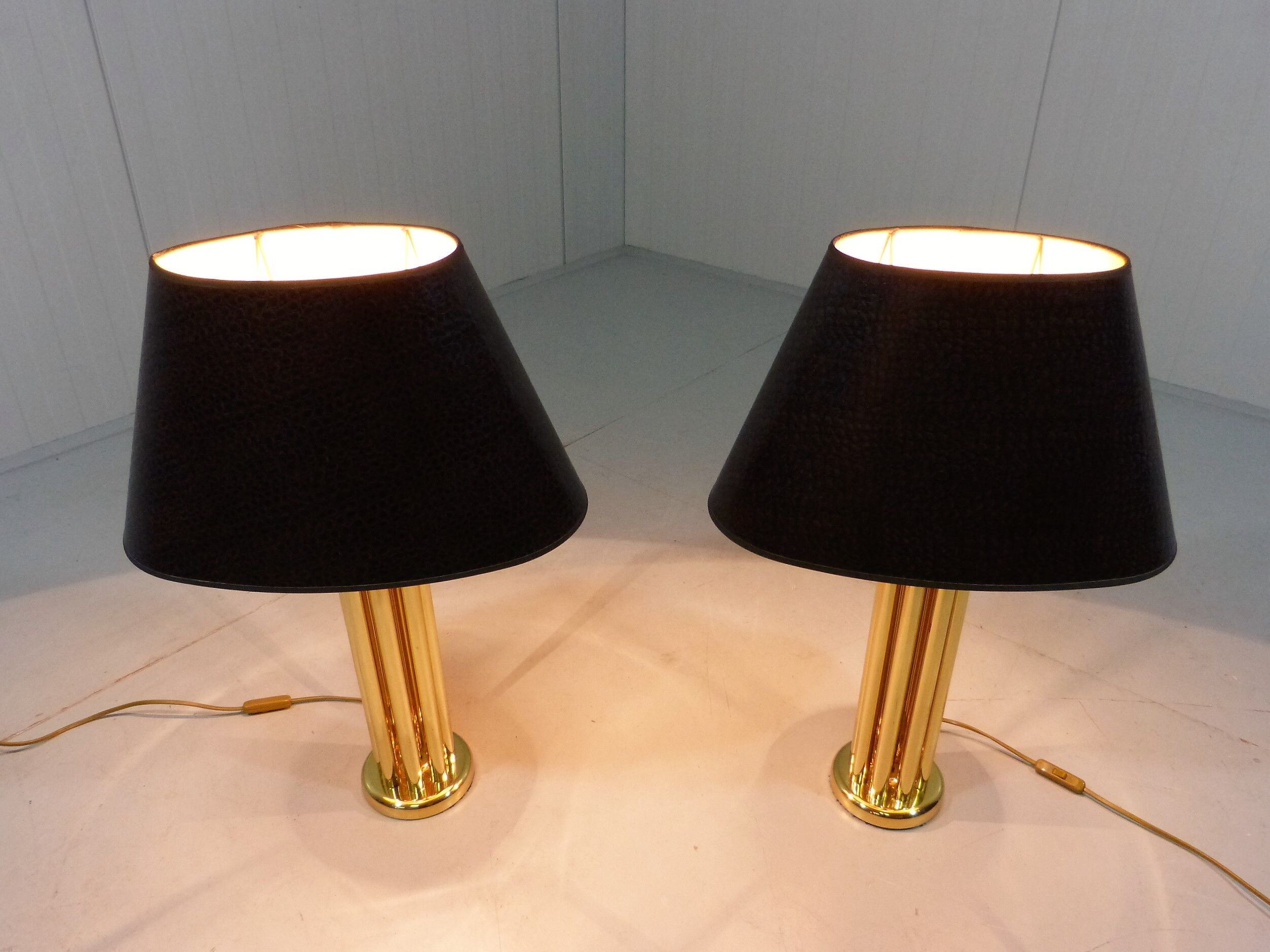 Brass table lamps, set of 2, 1960’s