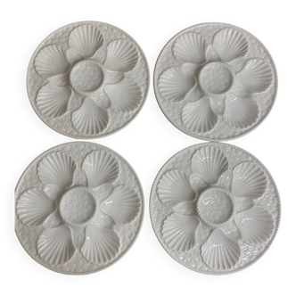 4 assiettes à huîtres longchamp