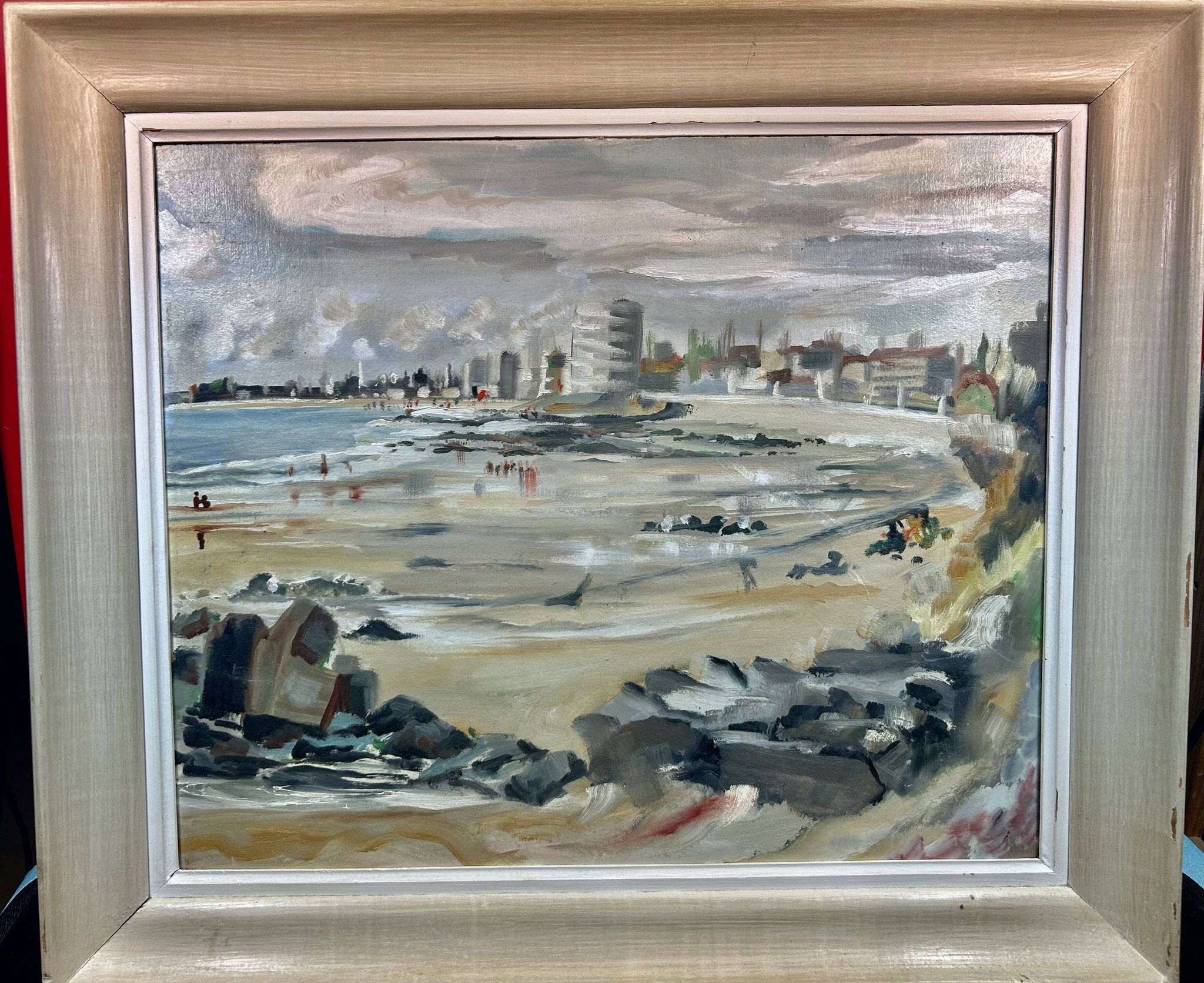 oil on cardboard panel, Beach of La Tranche sur Mer (M. Rimbaud?)