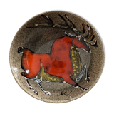 Hollow earthenware dish signed Gehel 50s/60s