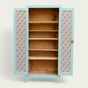 Armoire parisienne vintage bleu vert grisé