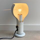 Vintage white metal O'luce table lamp Flash by Joe Colombo - Italian Design