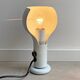 Vintage white metal O'luce table lamp Flash by Joe Colombo - Italian Design