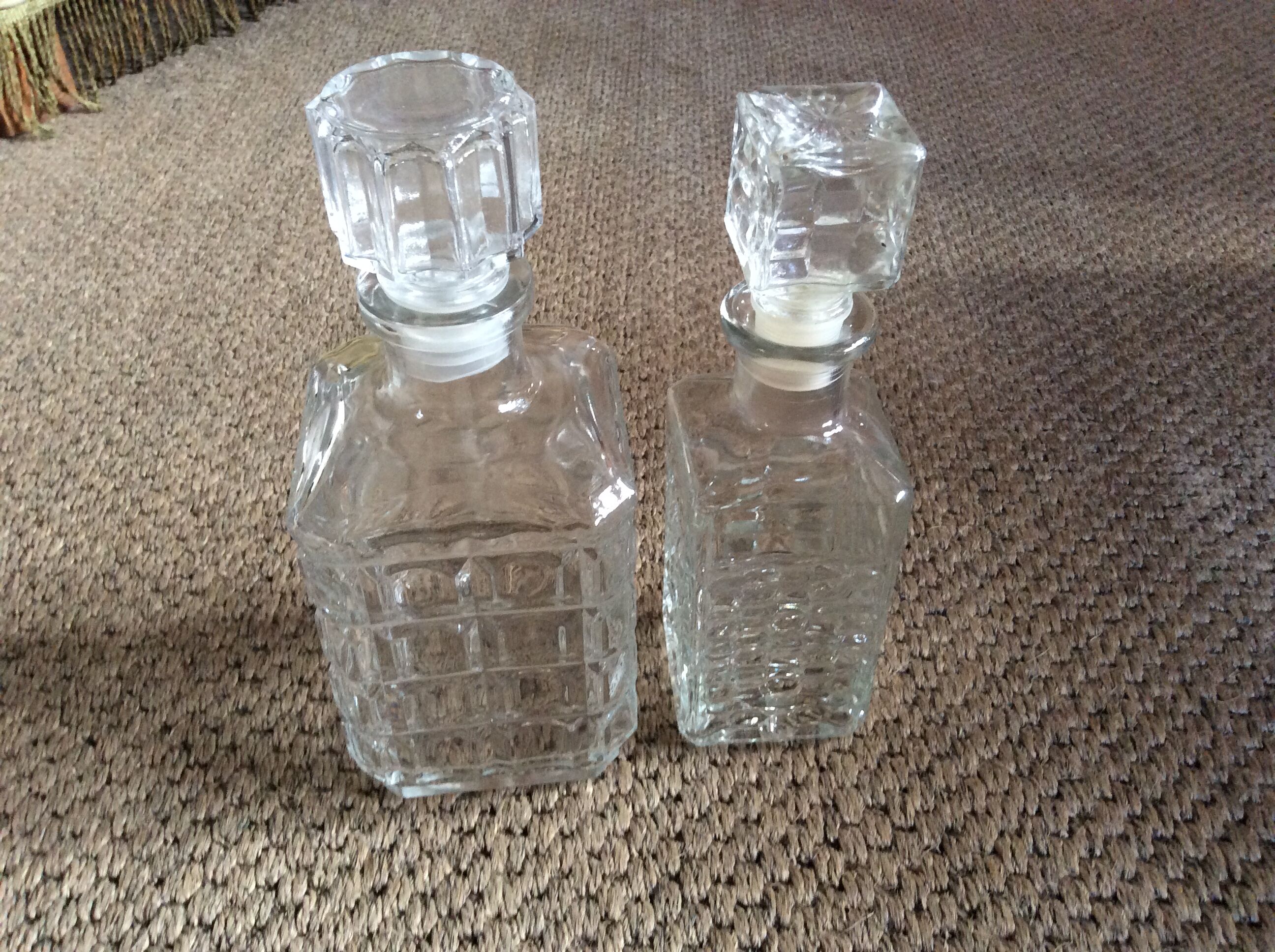 Duo of whisky decanters