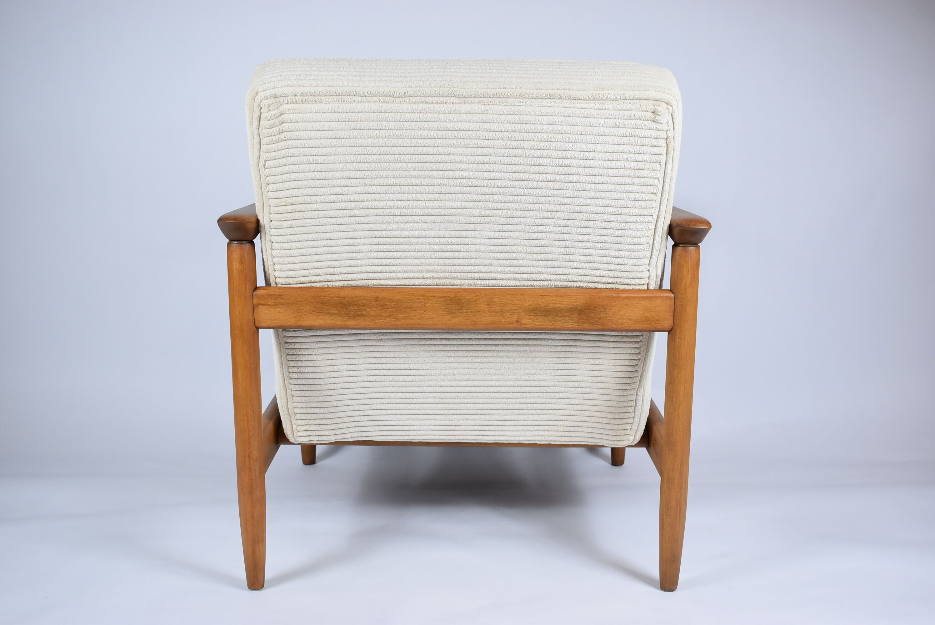 Original scandinavian armchair, renovated, 1960s, teak, beige Cord