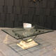 Table basse fer et verre patine antique