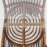 Rattan and glass coffee table