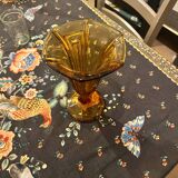 Art Deco vase in amber glass