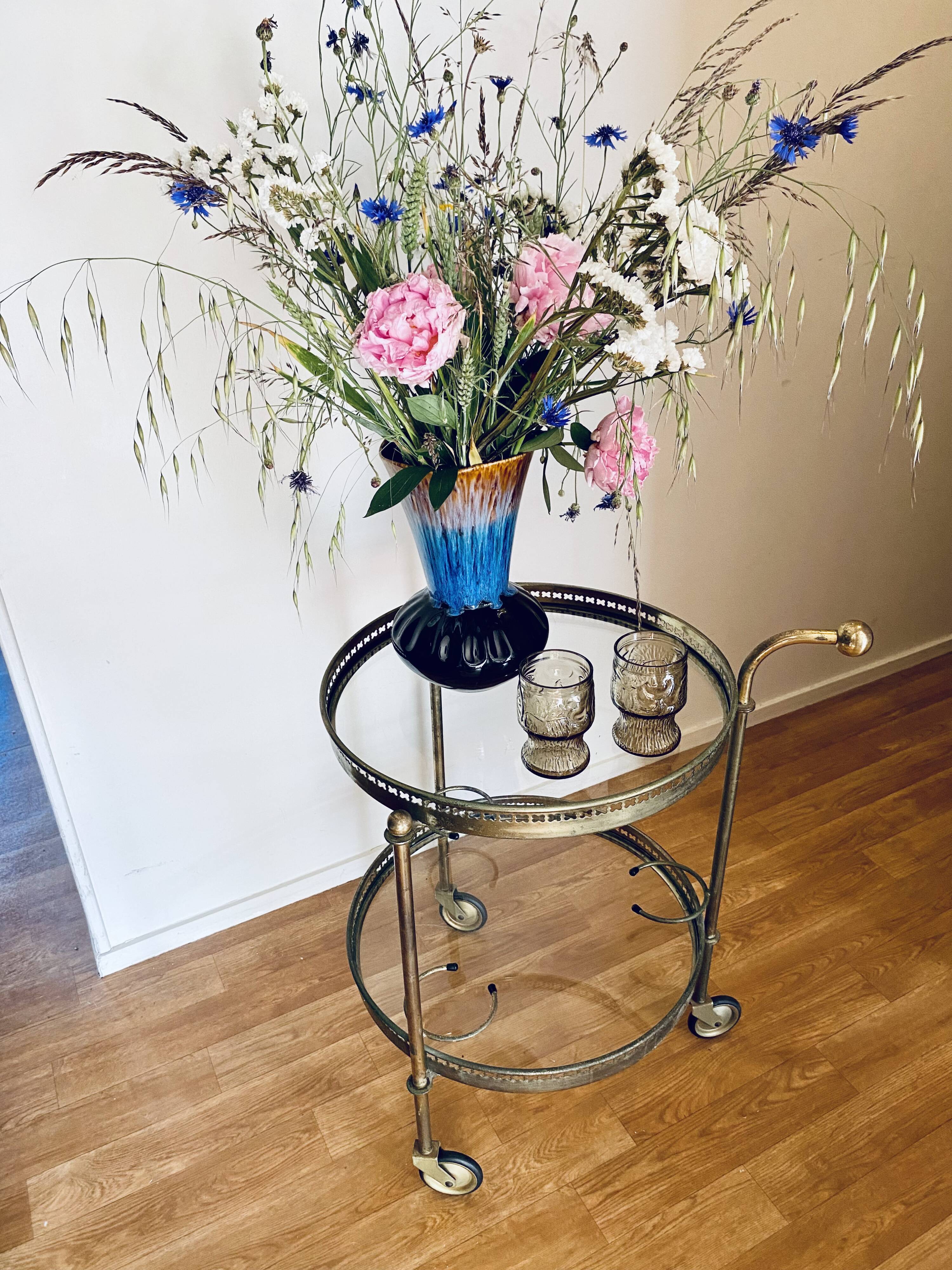 Glass and brass dessert