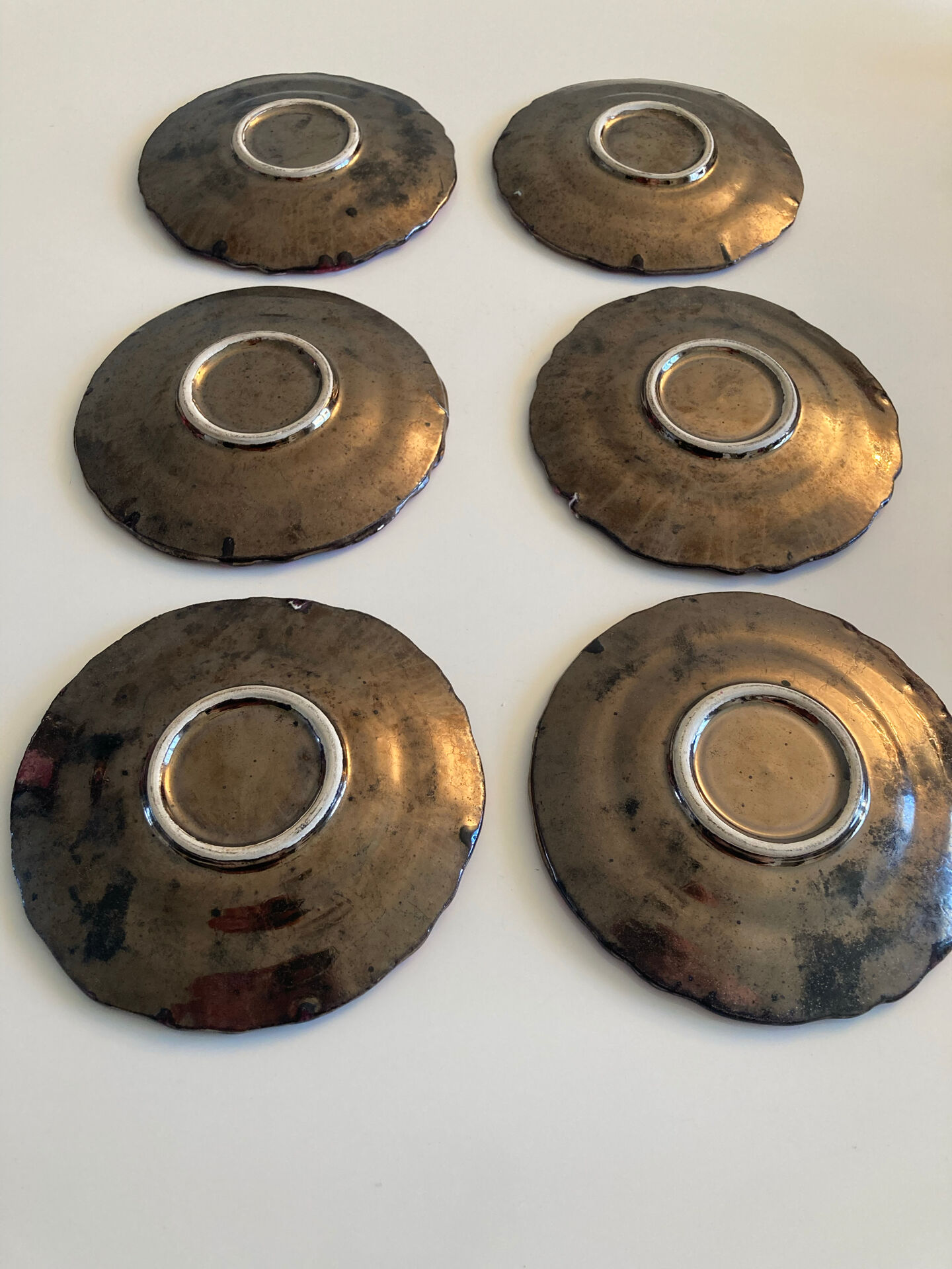 Service à Café /Thé en grès flammé / effets irisés - Atelier Vallauris