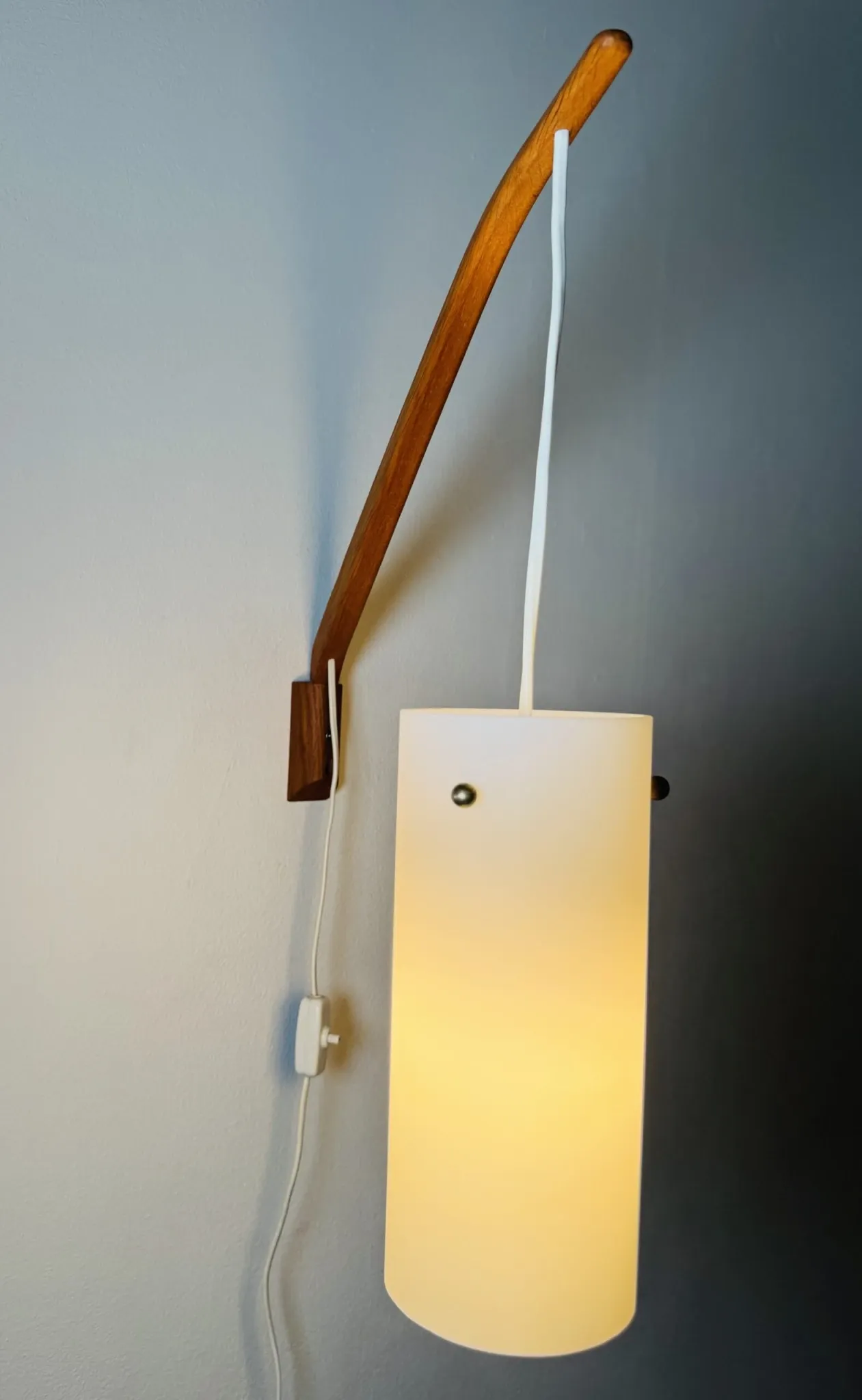 Cylindrical Swing-Arm Wall Lamp By Uno & Östen Kristiansson For Luxus, Sweden, 1960S