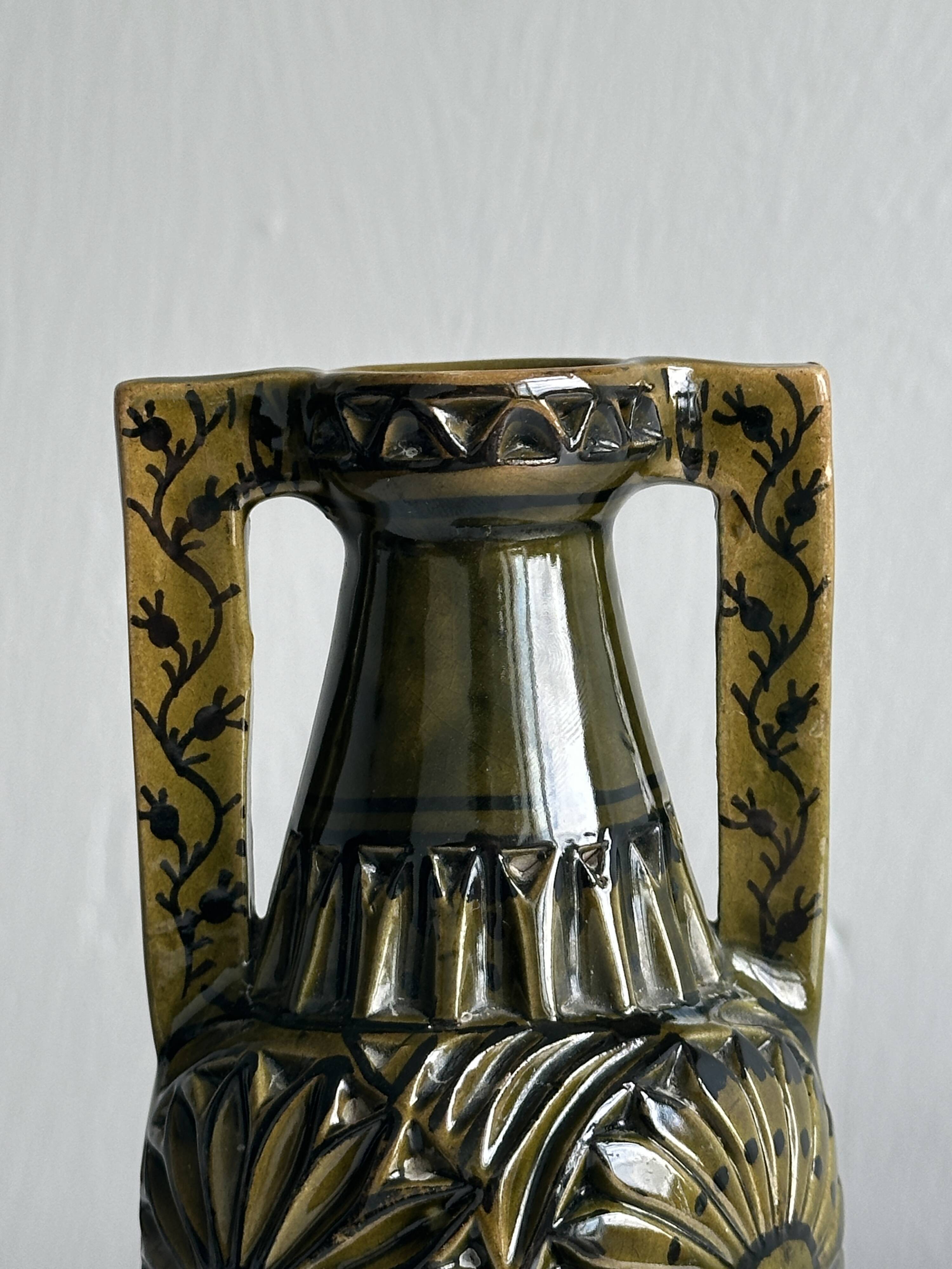 Small hand painted ceramic vase