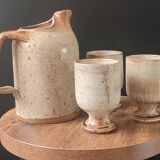 Service trio in pyrite stone Puisaye Jean-Pierre Prud'homme.