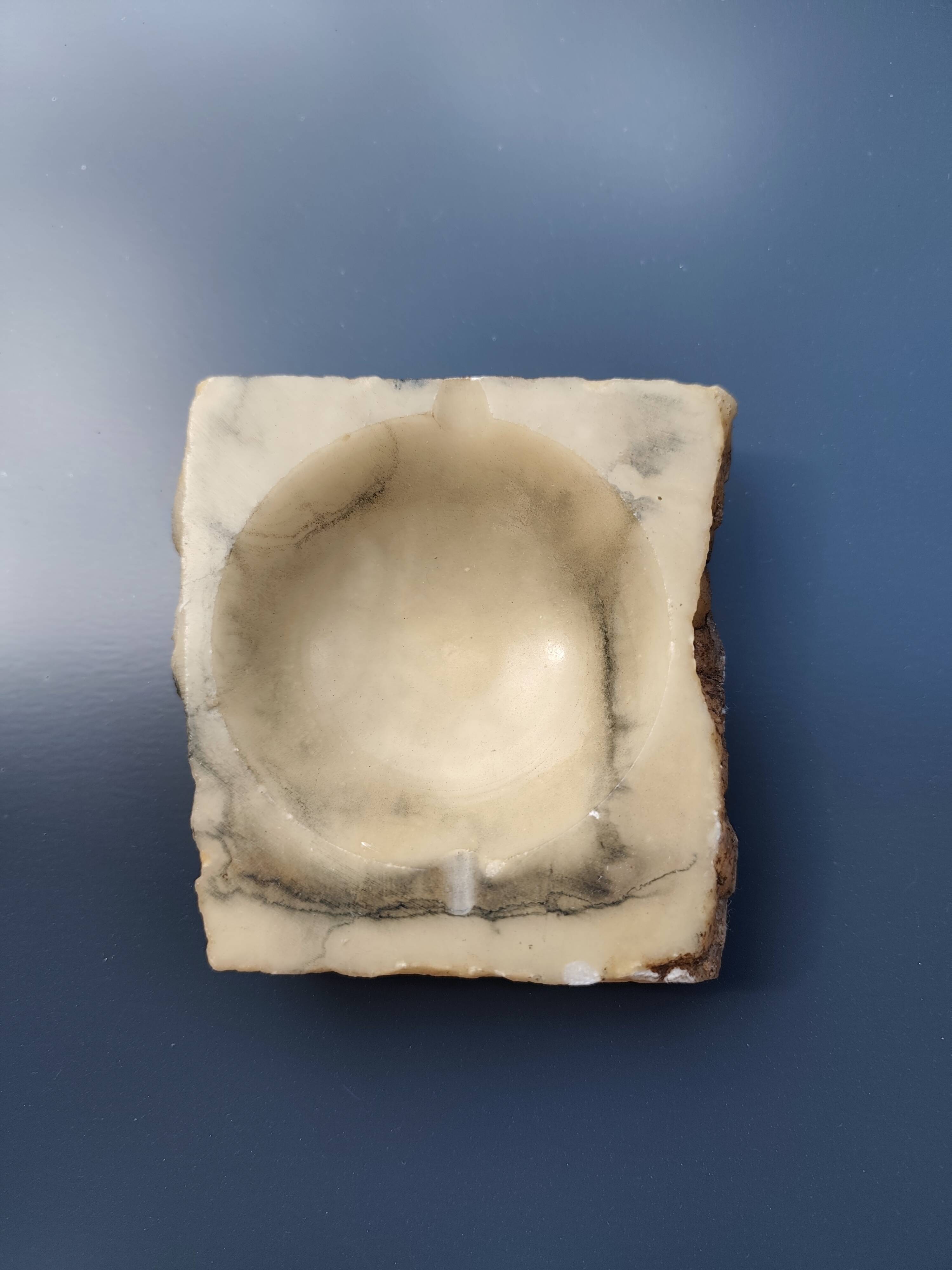 Pair of vintage ashtrays in genuine alabaster