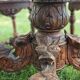 Round Table Set with 4 Character Carved Oak Chairs