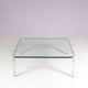 1960s coffee table with chrome frame and glass top by Hank Kwint for Metaform Netherlands