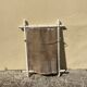 Wooden mirror old bamboo style vintage white ice mercury