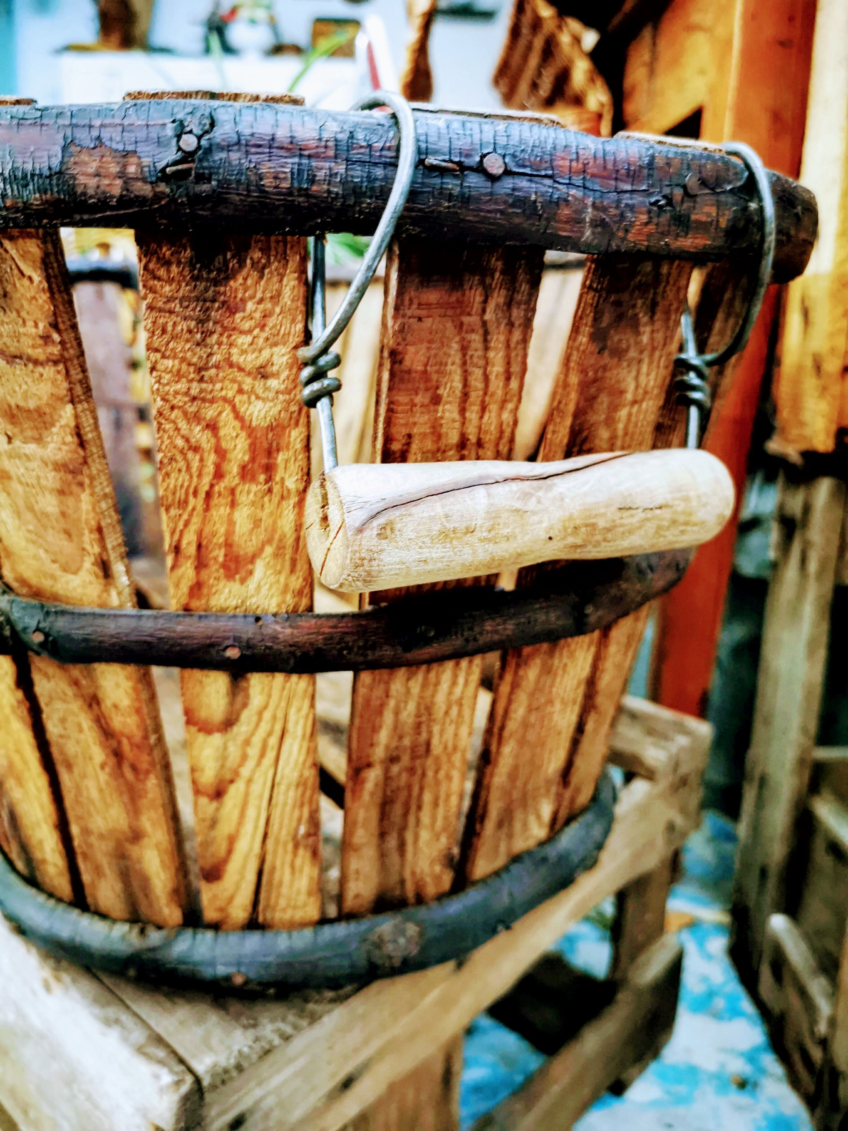 Antique wooden basket