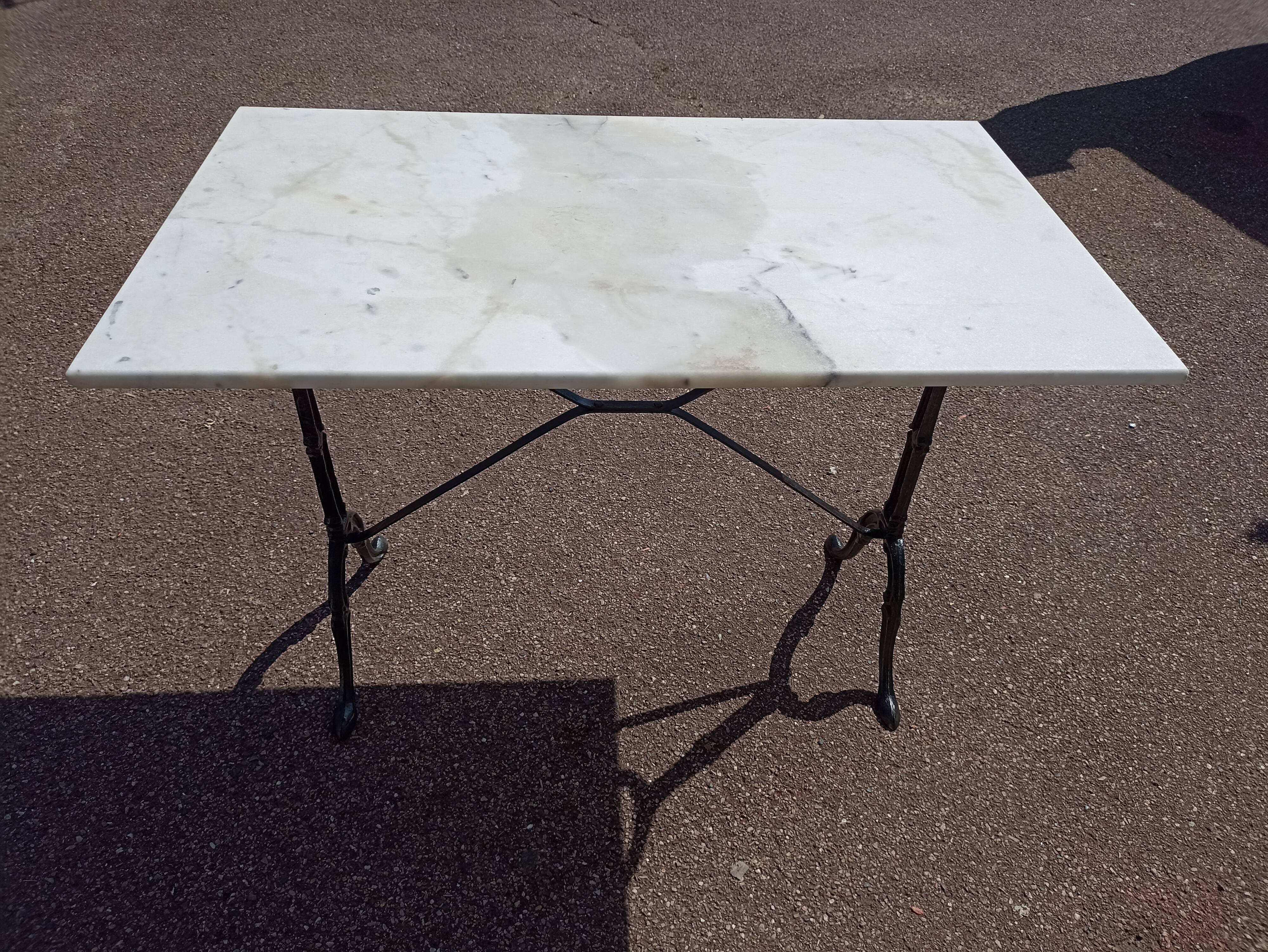 Marble bistro table iron foot