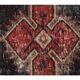 Geometric Turkish hand-knotted red distressed runner 88x321