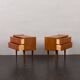 Pair of Danish vintage teak nightstands with 2 drawers, 1960s