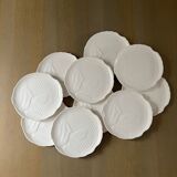 10 Assiettes plates vintage forme poisson